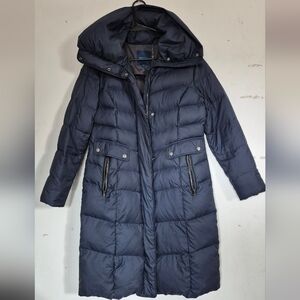 Cole Haan Navy Hooded Puffer Coat